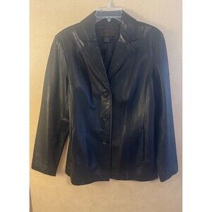 Women’s Vtg 100% Leather Siena Suit Jacket, Size 12
